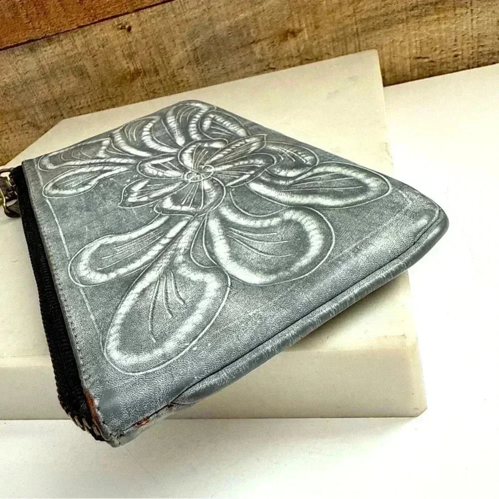 Leaders in Leather Tooled Wristlet/Clutch
